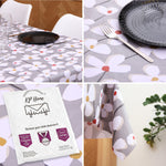 KP Home Vivid Petal Harmony Glitter Pattern  PVC Tablecloth – 200x137cm & 137x137cm Wipe Clean Waterproof Oilcloth for Indoor & Outdoor Use