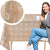 KP Home Golden Medallion Lace PVC Tablecloth – 200x137cm & 137x137cm Wipe Clean Waterproof Oilcloth for Indoor & Outdoor Use