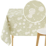 PVC Table Cloth Wipe Clean - KP HOME Plastic Table Cover Wipeable with Dandelion Print