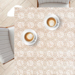 KP Home White Medallion Lace PVC Tablecloth – 200x137cm & 137x137cm Wipe Clean Waterproof Oilcloth for Indoor & Outdoor Use
