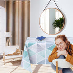 KP Home Triangular Luxe Charm Pattern  PVC Tablecloth – 200x137cm & 137x137cm Wipe Clean Waterproof Oilcloth for Indoor & Outdoor Use