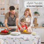 KP Home Petals of Calm Pattern PVC Tablecloth – 200x137cm & 137x137cm Wipe Clean Waterproof Oilcloth for Indoor & Outdoor Use
