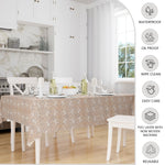 KP Home Golden Medallion Lace PVC Tablecloth – 200x137cm & 137x137cm Wipe Clean Waterproof Oilcloth for Indoor & Outdoor Use
