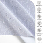KP Home Grey Symmetry in Motion Pattern  PVC Tablecloth – 200x137cm & 137x137cm Wipe Clean Waterproof Oilcloth for Indoor & Outdoor Use