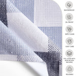 KP Home Grey Textured Patchwork Pattern  PVC Tablecloth – 200x137cm & 137x137cm Wipe Clean Waterproof Oilcloth for Indoor & Outdoor Use
