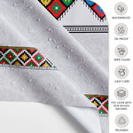 KP Home Grey Folk Art Elegance Pattern  PVC Tablecloth – 200x137cm & 137x137cm Wipe Clean Waterproof Oilcloth for Indoor & Outdoor Use