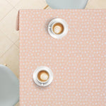 KP HOME Wipe Clean Tablecloth Rectangular - PVC Wipeable Pink Plastic Table Cloth for Outdoor - Waterproof Rectangle Kids Oilcloth 6 Seat Table Cover in Fun Stars Print