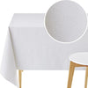 KP HOME Waterproof PVC Table Cloth - Rectangle Oilcloth - Minimalistic Dash Lines Plastic Tablecloth Wipe Clean - Wipeable Garden Table Cover in Classic Grey
