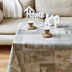 KP HOME Waterproof PVC Table Cloth - Rectangle Oilcloth 78 X 55 in | 200 X 140 cm - Industrial Rustic Loft Wood Wipeable Tablecloth - Garden Plastic Table Cover Wipe Clean in Grey Brown