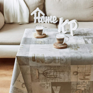 KP HOME Waterproof PVC Table Cloth - Rectangle Oilcloth 78 X 55 in | 200 X 140 cm - Industrial Rustic Loft Wood Wipeable Tablecloth - Garden Plastic Table Cover Wipe Clean in Grey Brown