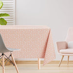 KP HOME Wipe Clean Tablecloth Rectangular - PVC Wipeable Pink Plastic Table Cloth for Outdoor - Waterproof Rectangle Kids Oilcloth 6 Seat Table Cover in Fun Stars Print