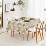KP HOME Wipe Clean Tablecloth Rectangular - Wipeable Vinyl Oilcloth Tablecloth For Indoor and Outdoor Use - Waterproof Plastic PVC Table Cloth in Mediterranean Tile Design