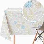 KP HOME Wipe Clean Tablecloth Rectangular Lace Blue Print - PVC Wipeable Plastic Table Cloth for Outdoor - Waterproof Rectangle Oilcloth 6 Seat Table Cover in Shabby Chic