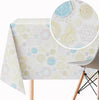 KP HOME Wipe Clean Tablecloth Rectangular Lace Blue Print - PVC Wipeable Plastic Table Cloth for Outdoor - Waterproof Rectangle Oilcloth 6 Seat Table Cover in Shabby Chic
