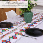 KP Home Grey Folk Art Elegance Pattern  PVC Tablecloth – 200x137cm & 137x137cm Wipe Clean Waterproof Oilcloth for Indoor & Outdoor Use