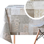 KP HOME PVC Wipe Clean Table Cloth - Rectangular Oilcloth 118x55in | 300x140cm - Industrial Rustic Loft Wood Wipeable Tablecloth - Plastic Outdoor Waterproof Table Cover in Grey Brown
