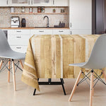 KP HOME PVC Wipe Clean Table Cloth Rectangular 250x140 cm / 98x55 In - Wipeable Tablecloth up to 8 Seats - Waterproof Vinyl Oilcloth with Wood Plank Effect, Shade of Rustic Beige to Golden Brown