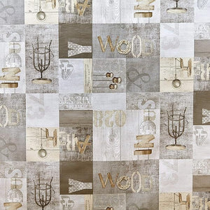 KP HOME Waterproof PVC Table Cloth - Rectangle Oilcloth 78 X 55 in | 200 X 140 cm - Industrial Rustic Loft Wood Wipeable Tablecloth - Garden Plastic Table Cover Wipe Clean in Grey Brown