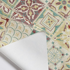KP HOME Wipe Clean Tablecloth Rectangular - Wipeable Vinyl Oilcloth Tablecloth For Indoor and Outdoor Use - Waterproof Plastic PVC Table Cloth in Mediterranean Tile Design