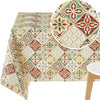 KP HOME Wipe Clean Tablecloth Rectangular - Wipeable Vinyl Oilcloth Tablecloth For Indoor and Outdoor Use - Waterproof Plastic PVC Table Cloth in Mediterranean Tile Design