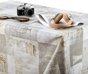 KP HOME Waterproof PVC Table Cloth - Rectangle Oilcloth 78 X 55 in | 200 X 140 cm - Industrial Rustic Loft Wood Wipeable Tablecloth - Garden Plastic Table Cover Wipe Clean in Grey Brown