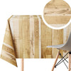 KP HOME PVC Wipe Clean Table Cloth Rectangular 250x140 cm / 98x55 In - Wipeable Tablecloth up to 8 Seats - Waterproof Vinyl Oilcloth with Wood Plank Effect, Shade of Rustic Beige to Golden Brown