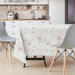 KP HOME Wipe Clean Tablecloth Rectangular in Lace Print - PVC Wipeable Plastic Table Cloth for Outdoor - Waterproof Rectangle Beige Oilcloth 8 Seat Dining Table Cover