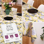 KP Home Yellow Sunlit Blossom Wipe Clean Tablecloth  PVC Tablecloth – 200x137cm & 137x137cm Wipe Clean Waterproof Oilcloth for Indoor & Outdoor Use