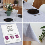 KP Home Grey Symmetry in Motion Pattern  PVC Tablecloth – 200x137cm & 137x137cm Wipe Clean Waterproof Oilcloth for Indoor & Outdoor Use