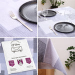 KP Home Grey Textured Patchwork Pattern  PVC Tablecloth – 200x137cm & 137x137cm Wipe Clean Waterproof Oilcloth for Indoor & Outdoor Use