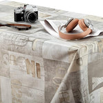 KP HOME PVC Wipe Clean Table Cloth - Rectangular Oilcloth 118x55in | 300x140cm - Industrial Rustic Loft Wood Wipeable Tablecloth - Plastic Outdoor Waterproof Table Cover in Grey Brown