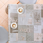 KP HOME PVC Wipe Clean Table Cloth - Rectangular Oilcloth 118x55in | 300x140cm - Industrial Rustic Loft Wood Wipeable Tablecloth - Plastic Outdoor Waterproof Table Cover in Grey Brown