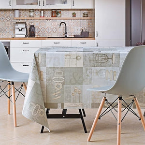 KP HOME PVC Wipe Clean Table Cloth - Rectangular Oilcloth 118x55in | 300x140cm - Industrial Rustic Loft Wood Wipeable Tablecloth - Plastic Outdoor Waterproof Table Cover in Grey Brown