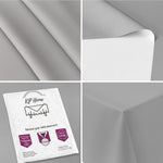 KP Home Grey Herringbone PVC Tablecloth – Waterproof Wipeable Plastic Table Cover with Woven Effect – Soft Touch Outdoor Oilcloth