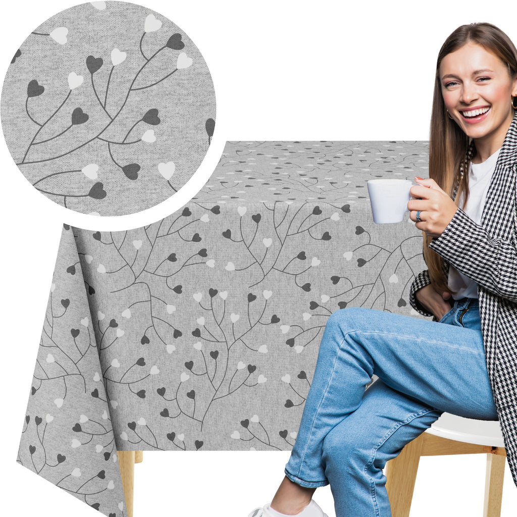 PVC Table Cloth Wipe Clean with Linen Effect, Waterproof, Outdoor Oil Cloth Table Cover