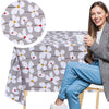 KP Home Vivid Petal Harmony Glitter Pattern  PVC Tablecloth – 200x137cm & 137x137cm Wipe Clean Waterproof Oilcloth for Indoor & Outdoor Use