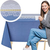 KP Home Blue-Grey Lace Royale Harmony Pattern – Rectangular 78.7" x 55.1" (200 x 140 cm) & Square 55.1" x 55.1" (140 x 140 cm) – Waterproof PVC Oilcloth Table Cover