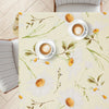 KP HOME Pastel Green PVC Wipe Clean Table Cloth with Countryside White Daisy Floral Print - Waterproof Premium Soft Touch Tablecloth
