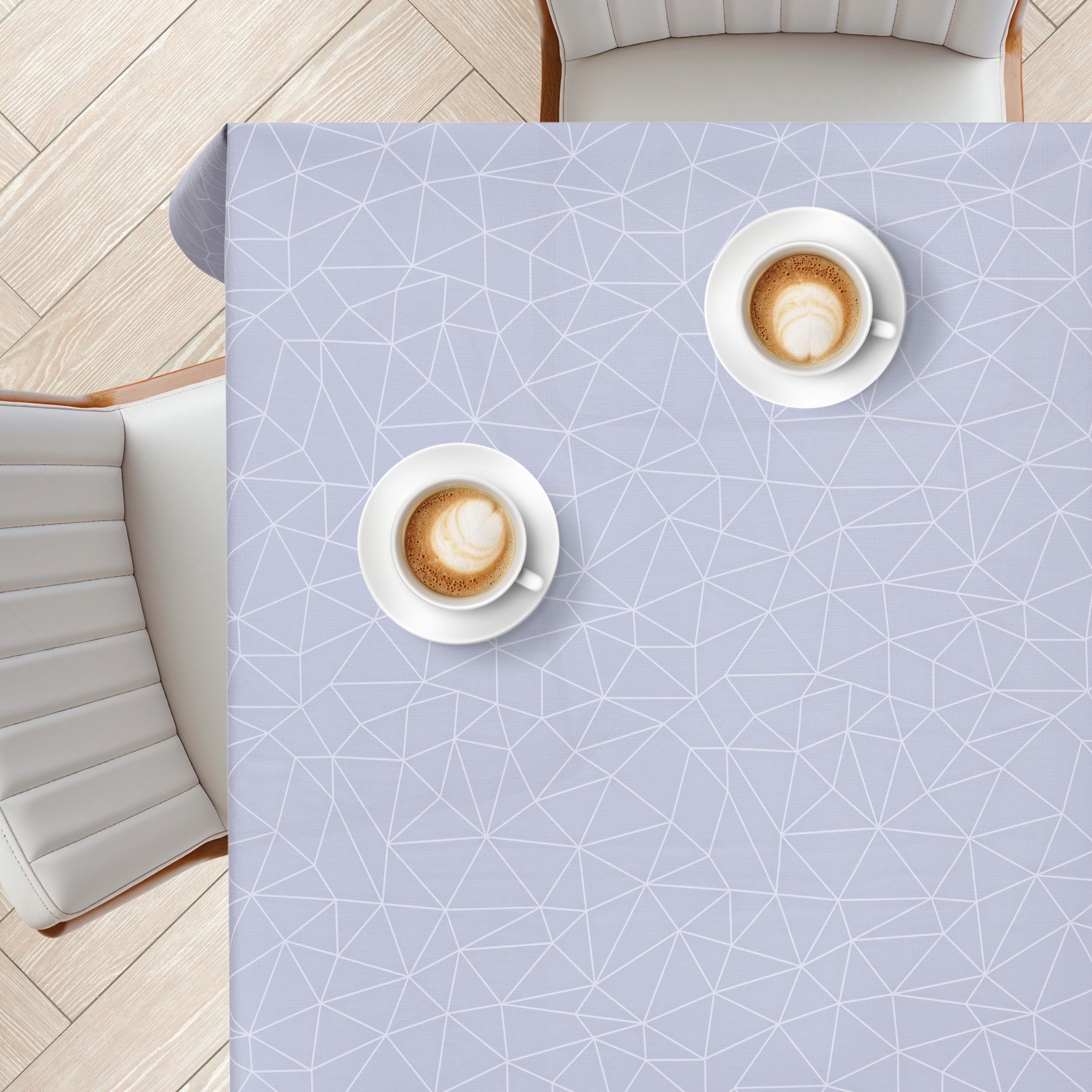 KP Home Grey Symmetry in Motion Pattern  PVC Tablecloth – 200x137cm & 137x137cm Wipe Clean Waterproof Oilcloth for Indoor & Outdoor Use