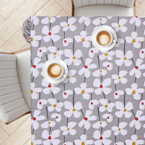 KP Home Vivid Petal Harmony Glitter Pattern  PVC Tablecloth – 200x137cm & 137x137cm Wipe Clean Waterproof Oilcloth for Indoor & Outdoor Use