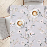 KP Home Petals of Calm Pattern PVC Tablecloth – 200x137cm & 137x137cm Wipe Clean Waterproof Oilcloth for Indoor & Outdoor Use