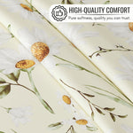 KP HOME Pastel Green PVC Wipe Clean Table Cloth with Countryside White Daisy Floral Print - Waterproof Premium Soft Touch Tablecloth