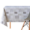 Vintage Tablecloth in Patchwork Style Grey White PVC Wipe Clean Oilcloth - Embossed Traditional Vintage pattern Thick - 200x140cm (79x55) Rectangular Wipeable Vinyl Plastic Table Cloth