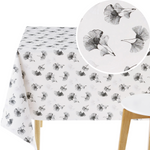 PVC Table Cloth Wipe Clean Tablecloth Oilcloth Ginkgo Leaf Pattern Plastic Table Cover in Dusty Pink - Rectangle 200 x 140 cm - 6 Seat Table Cloth 78x55 in Waterproof Thick Vinyl Table Cloth Wipeable