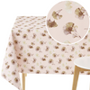 PVC Table Cloth Wipe Clean Tablecloth Oilcloth Ginkgo Leaf Pattern Plastic Table Cover in Dusty Pink - Rectangle 200 x 140 cm - 6 Seat Table Cloth 78x55 in Waterproof Thick Vinyl Table Cloth Wipeable
