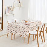 PVC Table Cloth Wipe Clean Tablecloth Oilcloth Ginkgo Leaf Pattern Plastic Table Cover in Dusty Pink - Rectangle 200 x 140 cm - 6 Seat Table Cloth 78x55 in Waterproof Thick Vinyl Table Cloth Wipeable