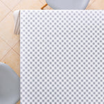 Grey Gingham Check PVC Oilcloth Tablecloth - Wipe Clean Lattice Embossed Thick Rectangular Wipeable Vinyl Plastic Table Cloth White striped picnic pattern High quality