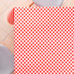 Red Gingham Check PVC Oilcloth Tablecloth - Wipe Clean Lattice Embossed Thick Rectangular Wipeable Vinyl Plastic Table Cloth White striped picnic pattern