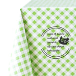 Green Gingham Check PVC Oilcloth Tablecloth - Wipe Clean Lattice Embossed Thick Rectangular Wipeable Vinyl Plastic Table Cloth White striped picnic pattern High quality