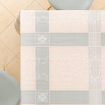 Premium Tartan Oriental Pattern Tablecloth Wipe Clean Vinyl PVC in modern Cream Beige Grey Rectangular Size 200cm x 140cm - Practical, High Quality, Easy Clean Oilcloth